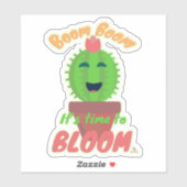 Boem Tijd Om Schattigee Cactus Cartoon Joy Bloei Sticker (Vel)