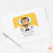 Boememmers voor Cartoons van honing Vierkante Sticker (Envelop)