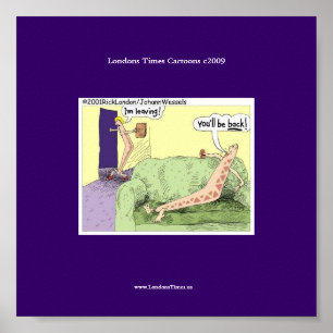 Boemerangrelaties Grappige Cartoonposter Poster