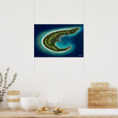Boemerangvormig eiland met marina satellietbeeld poster (Keuken)