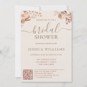 Boemische bloemen met QR-code-Vrijgezellenfeest Kaart (Voorkant)