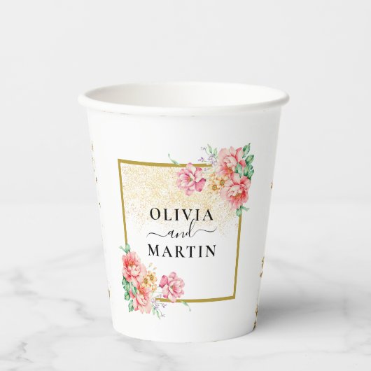 Boequet Bloom Weddenschap Papieren Bekers (Voorkant)