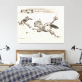 Boer achter Turkije aan - William Walker Canvas Afdruk (Insitu (Slaapkamer))