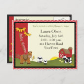 Boer Baby shower Briefkaart uitnodiging (Voorkant / Achterkant)