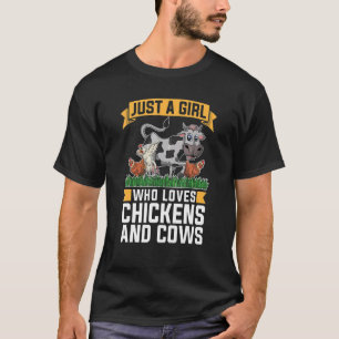 Boer Boerderij Dier Gewoon Een Meisje Dat Van Kipp T-shirt