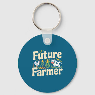 Boer Boerderij Tractor Toekomst Sleutelhanger