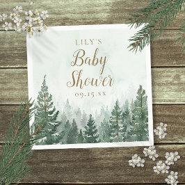 Boer Bos Dennenboom Baby Shower Servet