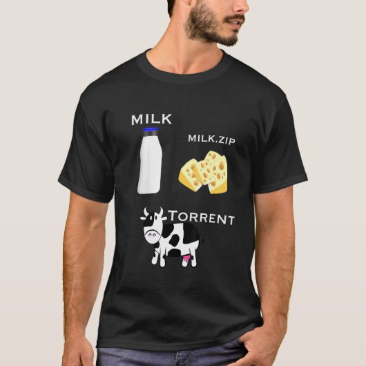 Boer Computerwetenschap Student Beheerder Koe Kaas T-shirt (Voorkant)