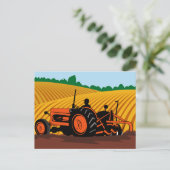 boer die boerderij drijft briefkaart (Staand voorkant)