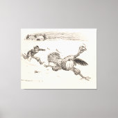 Boer die een kalkoen achterna zit - William Walker Canvas Afdruk (Voorkant)