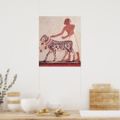 Boer die een koe leidt om op te offeren poster (Keuken)