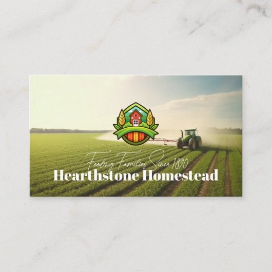 Boer die op het veld werkt | Landbouw Visitekaartje (Voorkant)