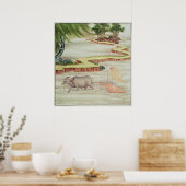 Boer die werkzaam is in de rijstvelden poster (Keuken)