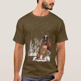 Boer Dog Scarf-kerstboom - winterbos T-shirt