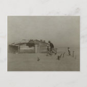 Boer en Sons die in een stofachtig Storm lopen Briefkaart (Voorkant)
