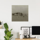 Boer en Sons die in een Storm van Dust lopen Poster (Thuiskantoor)
