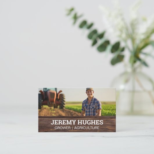 Boer en Tractor Visitekaartje (Staand voorkant)