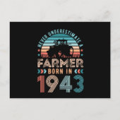 Boer geboren 1943 80ste verjaardag Boeren cadeau R Briefkaart (Voorkant)