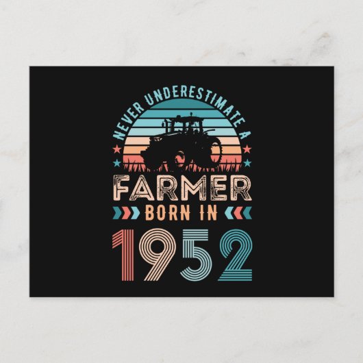 Boer geboren 1952 70ste verjaardag Boeren cadeau R Briefkaart (Voorkant)