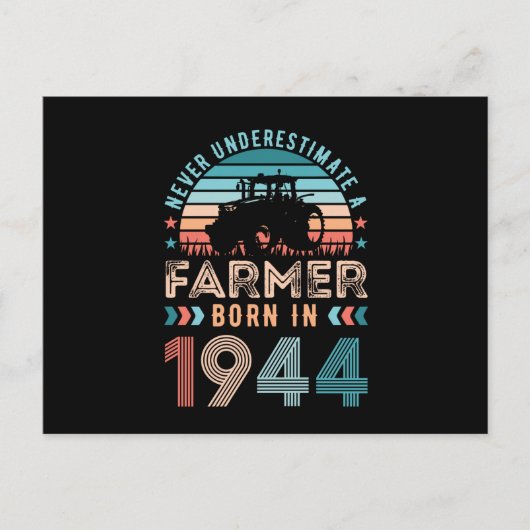 Boer geboren in 1944 80e verjaardag van de boer va briefkaart (Voorkant)