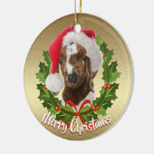 Boer Goat Baby Santa Hat kerstversiering Keramisch Ornament (Links)