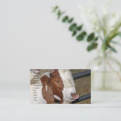 Boer Goat Billy tikt zijn tong uit Visitekaartje (Staand voorkant)