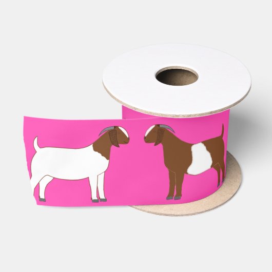 Boer Goat Boerderij Roze Satijnen Lint (Spoel)