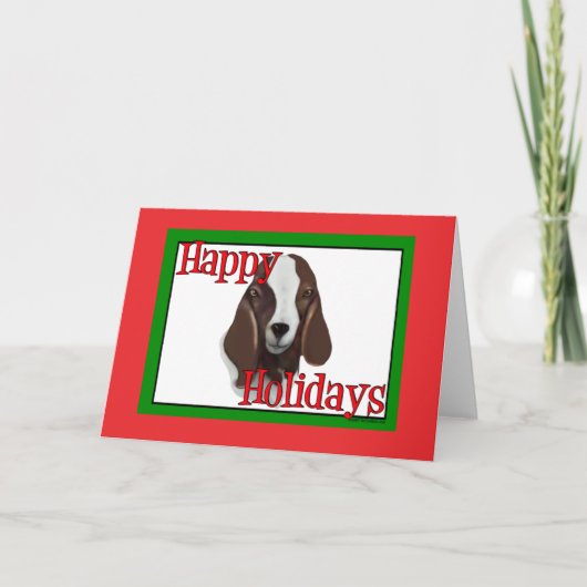 Boer Goat Holiday Kerstmis Feestdagen Kaart (Voorkant)