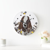 Boer Goat Painting Floral Wall Clock Grote Klok (Huis)
