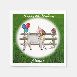Boer Goat Personalized Birthday Party Napkins Servetten