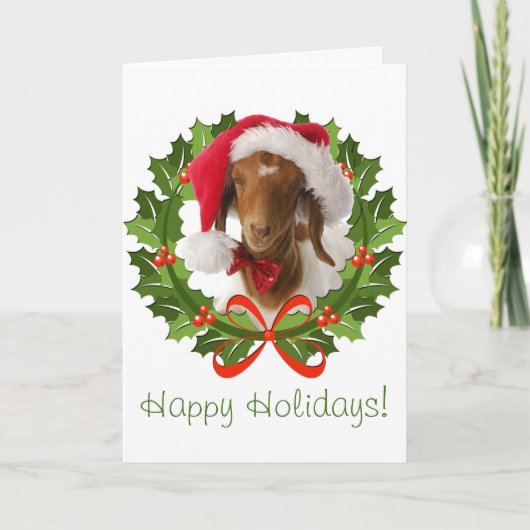 Boer Goat Prettige feestdagen Wreath (Voorkant)
