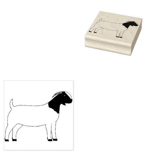 Boer Goat Rubberstempel (Gestempeld)
