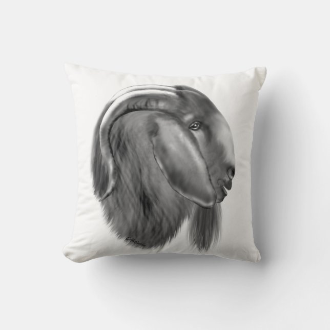 Boer Goat Sketch Herd Name Goat Pillow Kussen (Voorkant)