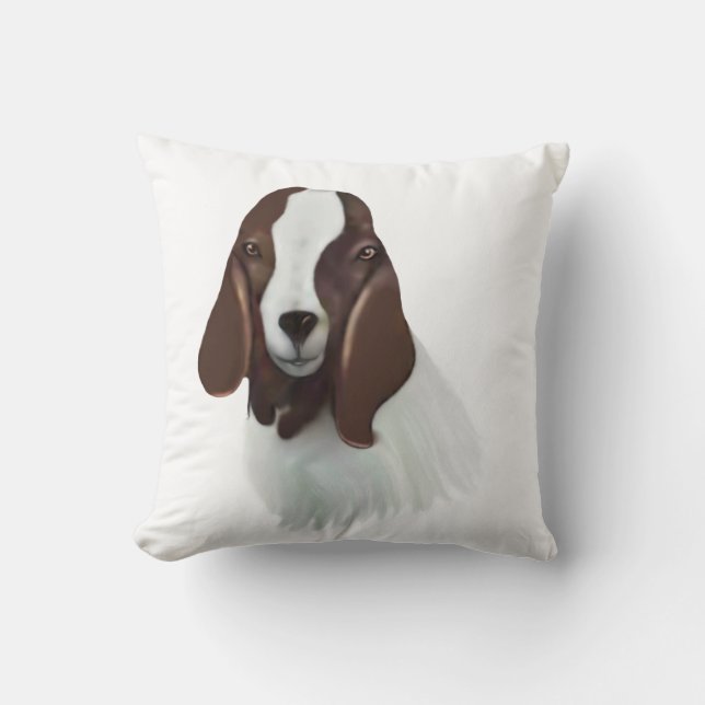 Boer Goat Sketch Herd Name Goat Pillow Kussen (Voorkant)