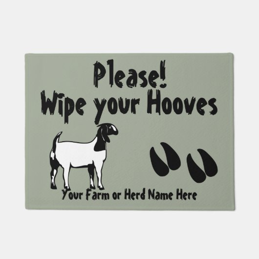 Boer Goat Wipe your Hooves CHOOSE COLOR Deurmat (Voorkant)