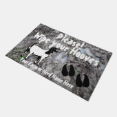 Boer Goat Wipe your Hooves Muddy Deurmat (Schuin)