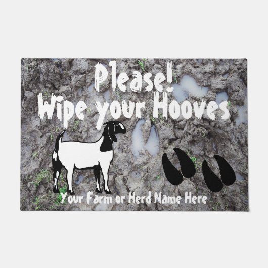 Boer Goat Wipe your Hooves Muddy Deurmat (Voorkant)