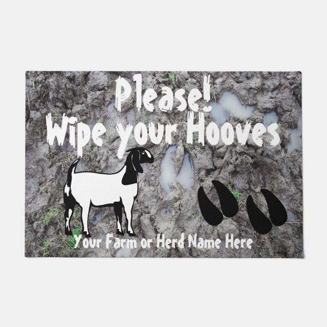 Boer Goat Wipe your Hooves Muddy Deurmat (Voorkant)