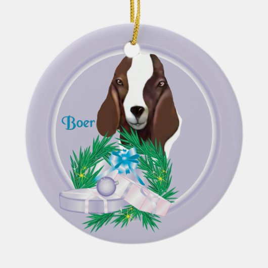 Boer Goat Wreath Holiday Ornament (Voorkant)
