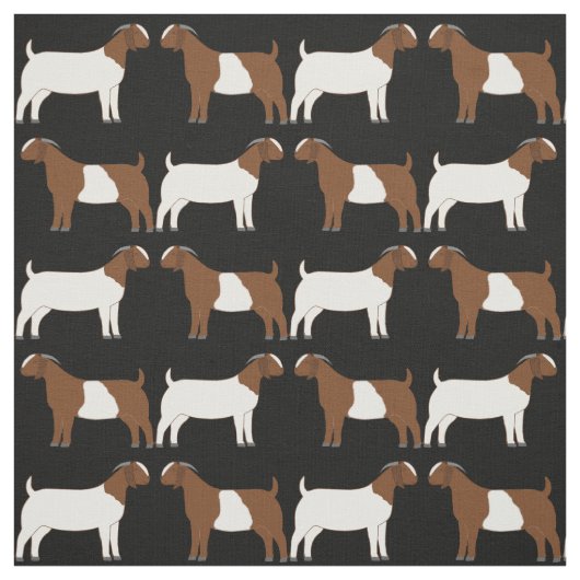 Boer Goats on Black Stof (Swatch)