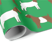 Boer Goats on Green Cadeaupapier (Rol Hoek)