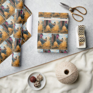 Boer Haan die Stof opwerpt Cadeaupapier