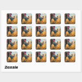Boer Haan die Stof opwerpt Vierkante Sticker (Vel)