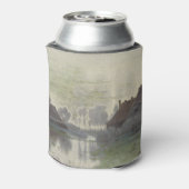 Boer Huizen op het water in de ochtendmist Blikjeskoeler (Blikje Achterkant)