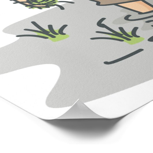 Boer in een rijstveld Poster (Hoek)