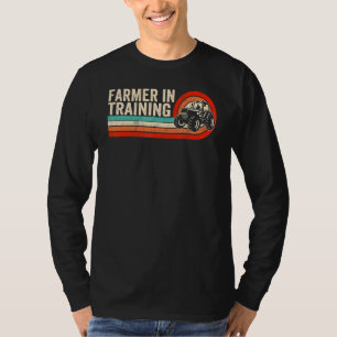 Boer in opleiding boeren retro zonsondergang tract t-shirt