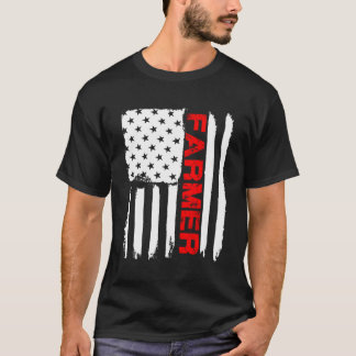 Boer juli 4 Amerikaanse vlag Shirt Boerderij Koe T