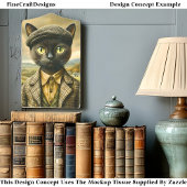 Boer Kattenportret In Landschap CM2 Decoupage Tissuepapier