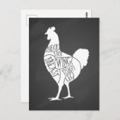 boer kippenvlees snijdt kleine stukjes briefkaart (Voorkant / Achterkant)
