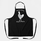 boer kippenvlees snijdt kleine stukjes schort (Voorkant)